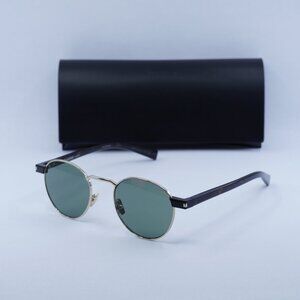 Saint Laurent SL707 002 Round Sunglasses - Gold & Havana/Green